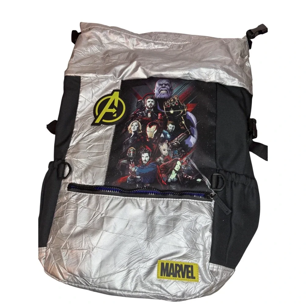 Disney Store Marvel Avengers Infinity War Silver Metallic Backpack NWT Kids Bag